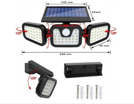 Led Solar Lamp Adjustable Trio Model Twilight Sensor Motion Sensor