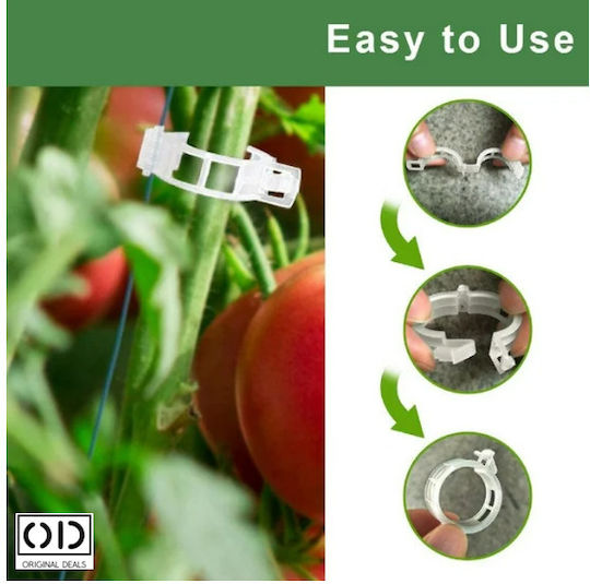 Cleme de Susținere pentru Legarea Lăstarilor de Plante Roșii Castraveți Viță de Vie Compatibilitate Universală Diametru 3 Cm Reutilizabil Set 100 Bucăți Alb Oferte Originale