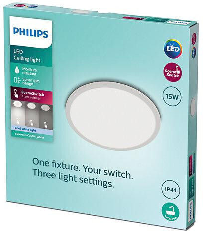 Philips Таванно осветление Баня 25бр Бяла с Вграден LED и Дистанционно Управление
