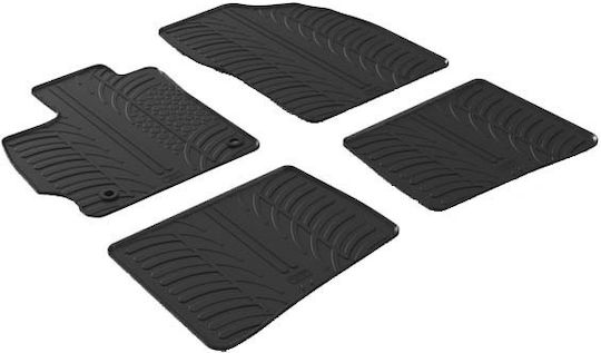 Gledring Set of Front and Rear Mats 4pcs for Toyota Prius 2012-2016 Black
