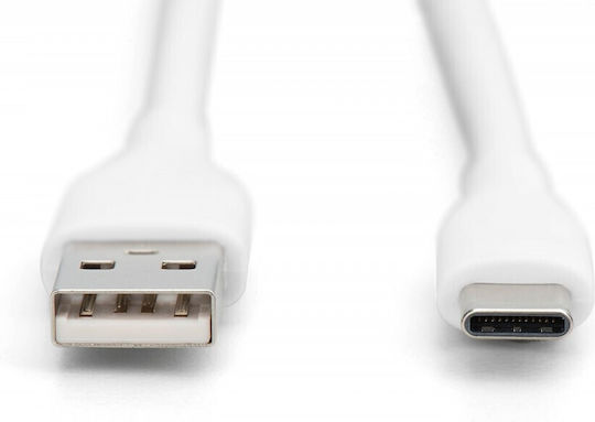 Digitus USB 2.0 Cable USB-C Male - USB-A / USB-C 60W PD White 0.5m