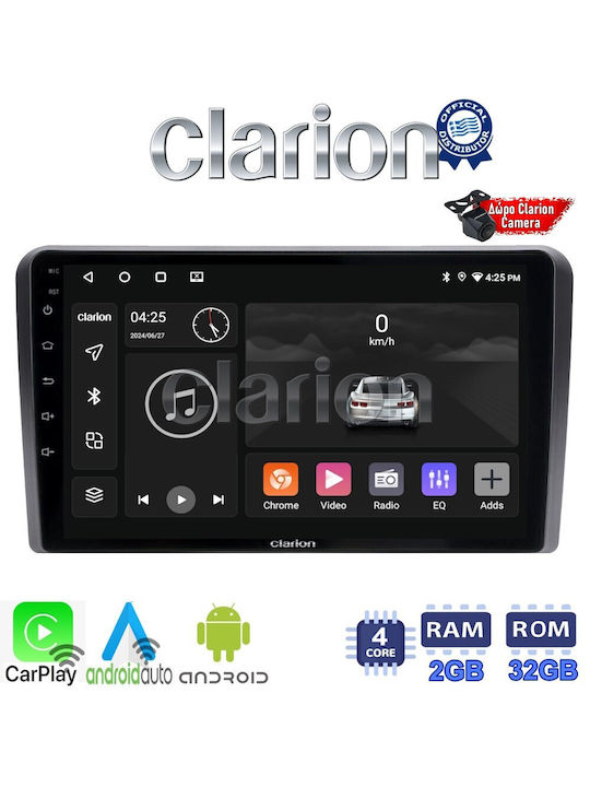 Clarion Auto-Audiosystem für Audi A3 2003-2012 (Bluetooth/USB/WiFi/GPS/Apple-Carplay/Android-Auto) mit Touchscreen 9"