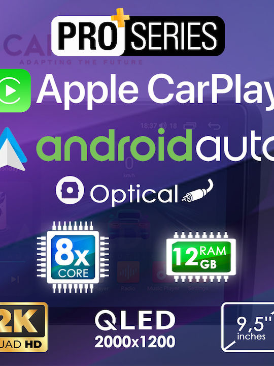 Carmedia Ηχοσύστημα Αυτοκινήτου για Ford Raptor 2004-2014 (Bluetooth/USB/WiFi/GPS/Apple-Carplay/Android-Auto) με Οθόνη Αφής 9.5"
