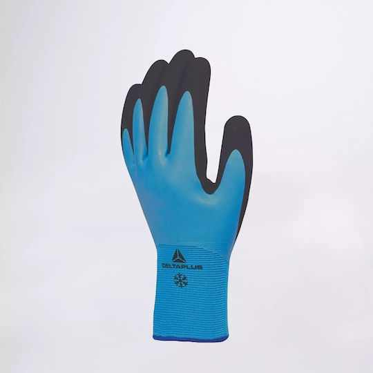 Delta Plus Gloves for Work Cold-Resistant Blue Latex/Nitrile Waterproof 1pcs