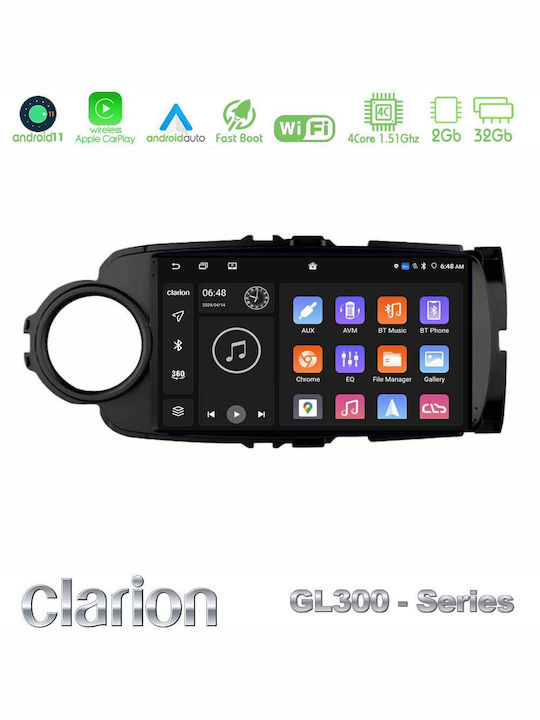 Clarion Car Audio System for Toyota Yaris (Bluetooth/USB/AUX/WiFi/GPS) with Touch Screen 9"