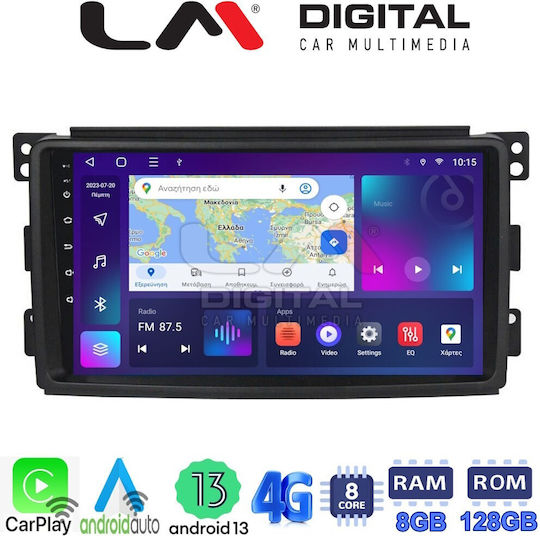 LM Digital Car Audio System for Smart ForTwo / ForFour 2007-2010 (Bluetooth/USB/AUX/WiFi/GPS/Apple-Carplay/Android-Auto) with Touch Screen 9"