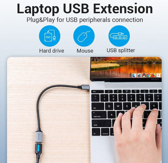 Vention Ccwhb USB-C Male To USB-A Female Converter Gray 1 Piece