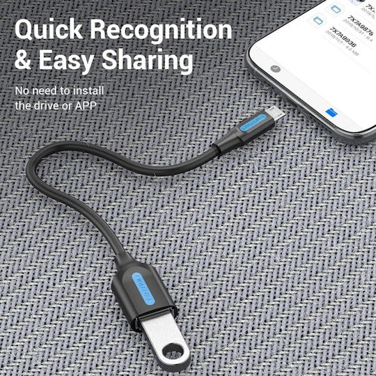 Vention Μετατροπέας micro USB male σε USB-A female 1τμχ CCUBB