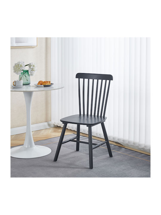 Melia Dining Room Wooden Chair Black 45x51x87cm 2pcs