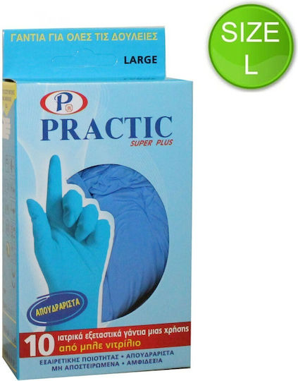 Practic Arbeitshandschuhe Blau Nitril 10Stück