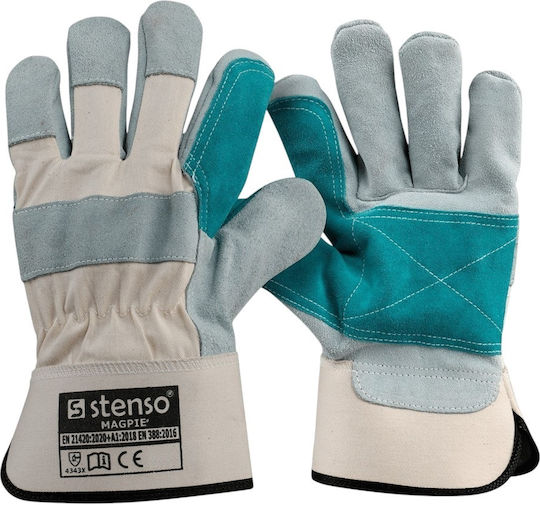 Cerva Gloves for Work Green Leather-Cotton 1pcs