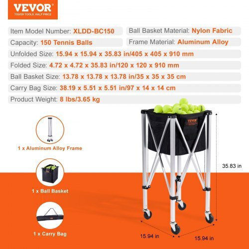 Vevor Tennis Ball Basket KZDBXSWQTC1535M1IV0
