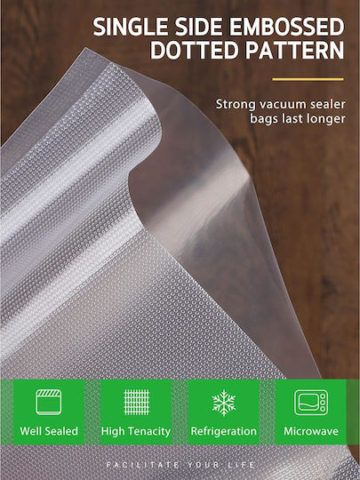 Set 2 Role pentru Sigilare cu Vid Zafit 28 X 300 Cm Sigilator Alimente Reutilizabil Durabil Mașină Sous Vide Lavabil Fără BPA Transparent