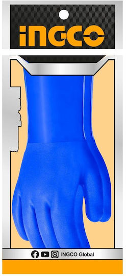 Ingco Arbeitshandschuhe Blau PVC 1Stück