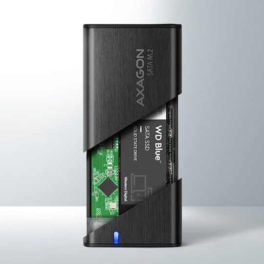 Axagon Твърд диск кутия M.2 SATA III с връзка Type-C в Черен цвят