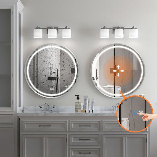 Tutumi Στρογγυλός Καθρέπτης Μπάνιου Led 60x60cm Ασημί