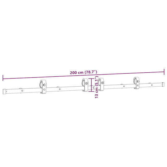 vidaXL Mecanism Pentru Ușă Glisantă Butuc De Ușă 200cm Negru
