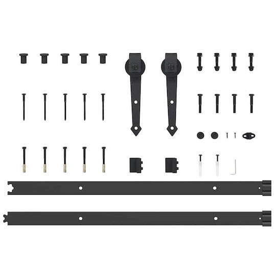 vidaXL Sliding Door Mechanism for Middle Door 152.5cm Black