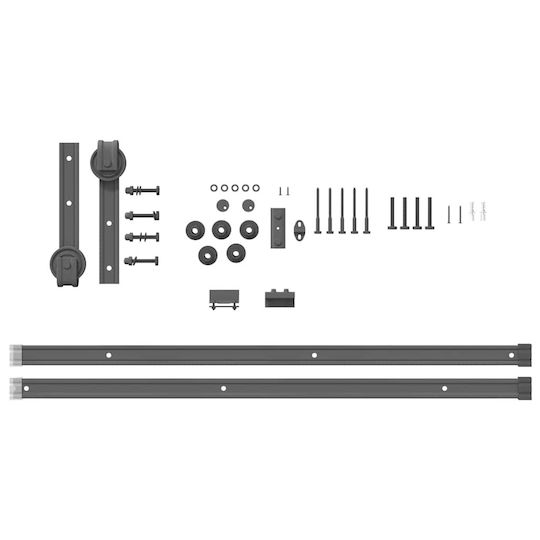 vidaXL Sliding Door Mechanism For Door 200cm Black