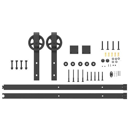 vidaXL Sliding Door Mechanism For Door Knobs 183cm Black