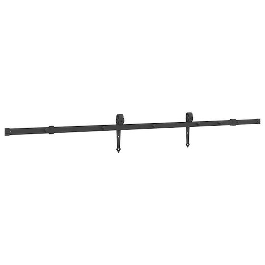 vidaXL Sliding Door Mechanism for Middle Door 213.5cm Black