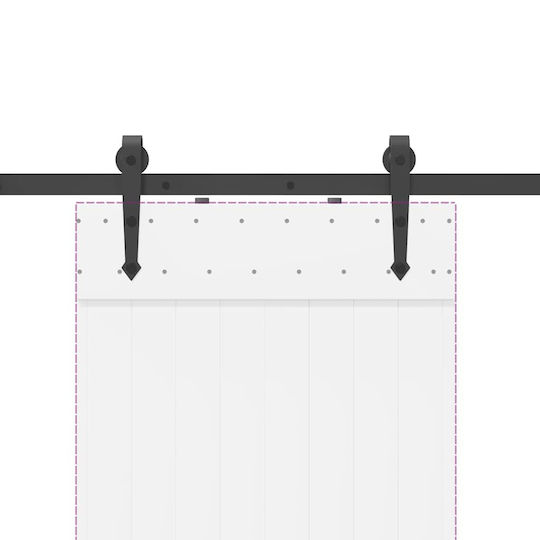 vidaXL Sliding Door Mechanism for Middle Door 213.5cm Black