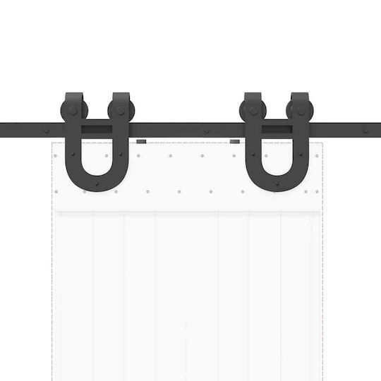 vidaXL Μηχανισμός Συρόμενης Μεσόπορτας 183cm Μαύρος