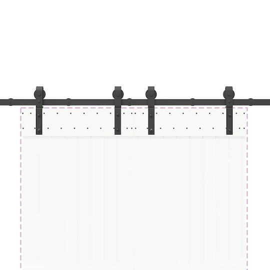 vidaXL Sliding Door Mechanism for Middle Door 200cm Black