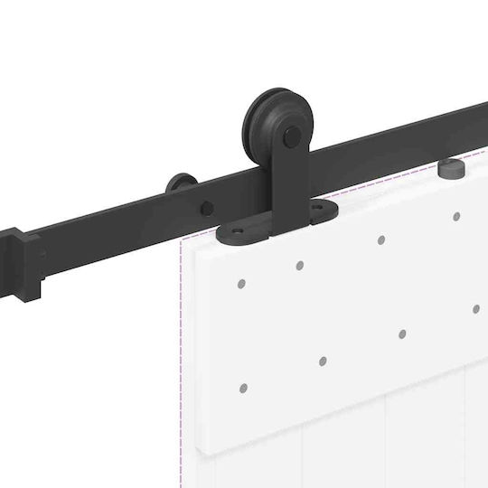 vidaXL Sliding Door Mechanism For Door Knobs 152.5cm Black