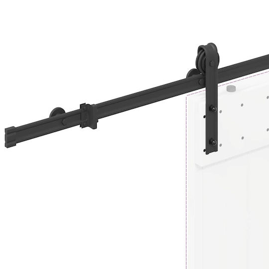 vidaXL Sliding Door Mechanism For Door 200cm Black