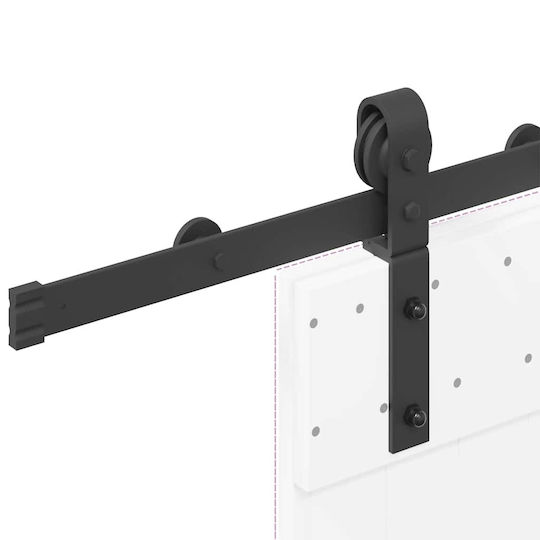 vidaXL Sliding Door Mechanism for Middle Door 200cm Black