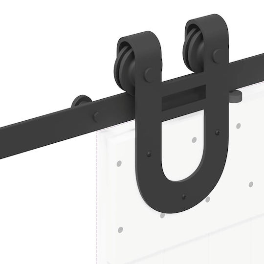 vidaXL Sliding Door Mechanism For Door 200cm Black