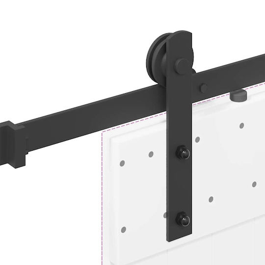 vidaXL Sliding Door Mechanism 152cm Black