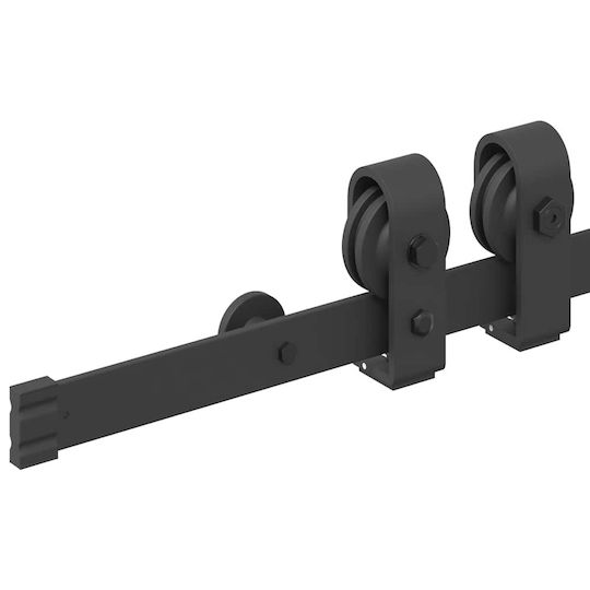 vidaXL Sliding Door Mechanism for Middle Door 183cm Black