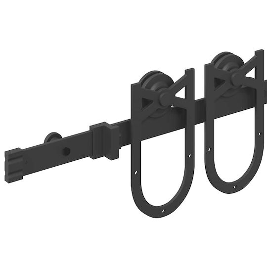 vidaXL Sliding Door Mechanism for Middle Door 200cm Black