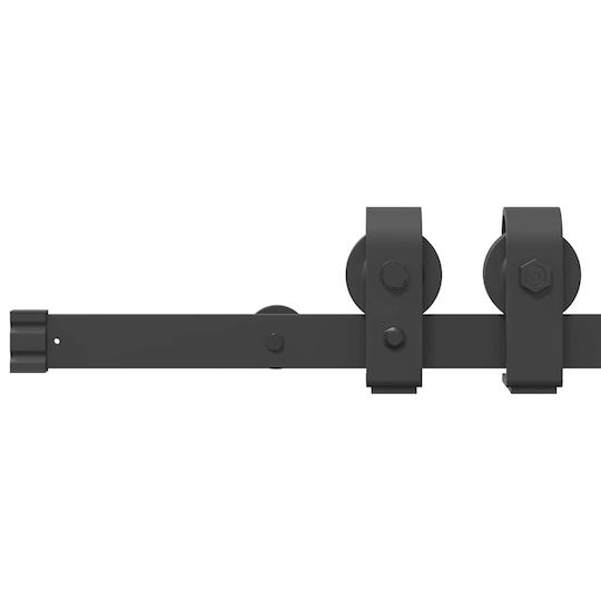 vidaXL Sliding Door Mechanism for Middle Door 183cm Black