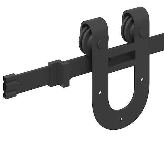vidaXL Sliding Door Mechanism For Door 200cm Black