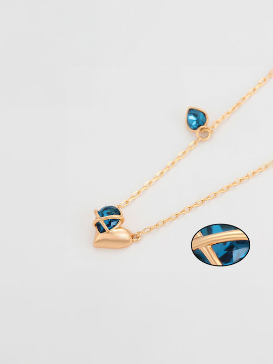 Chrysothemiss Necklace with design Heart Gold Plated
