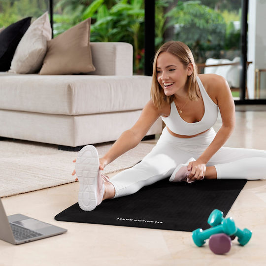 Covor de exerciții fizice Yoga Negru (183x61x0.6cm)