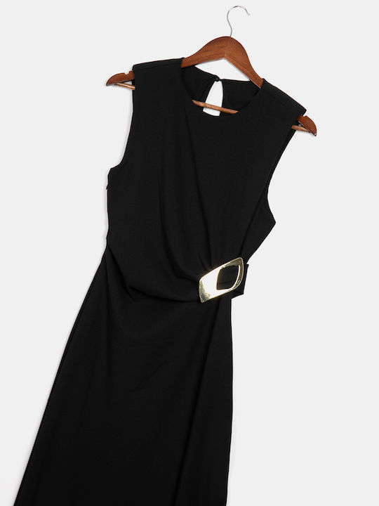 Maxi Sleeveless Ring Dress Black Black