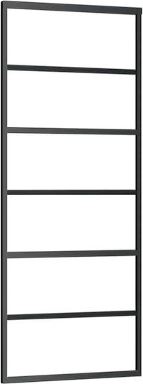 Vidaxl Sliding Door Mechanism 76x205 cm Glass ESG & Aluminum Black