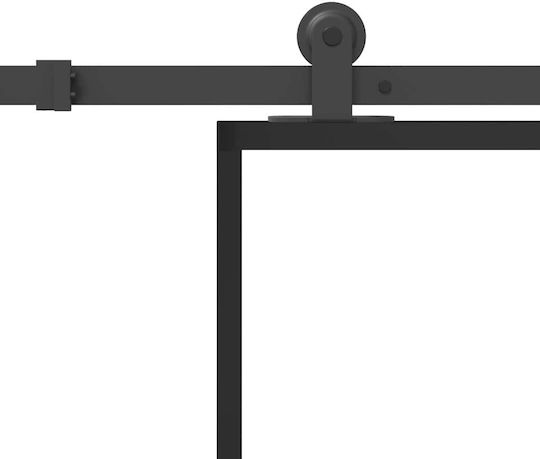 Vidaxl Schiebetürmechanismus 76x205 cm Glas ESG & Aluminium Schwarz