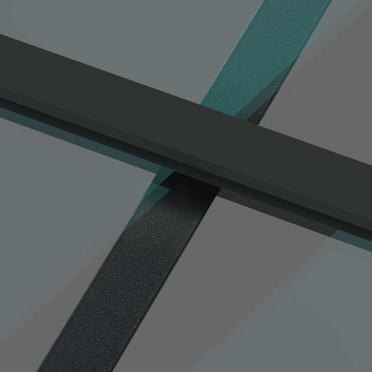 Vidaxl Sliding Door Hardware Set Glass Aluminum Black