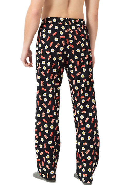 Minerva Men's Winter Cotton Pajama Pants Black