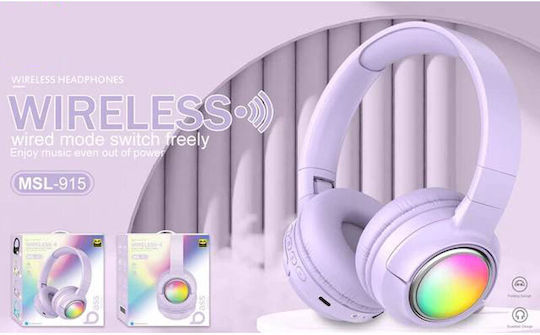 MSL-915 Bluetooth Wireless On Ear Headphones Purple