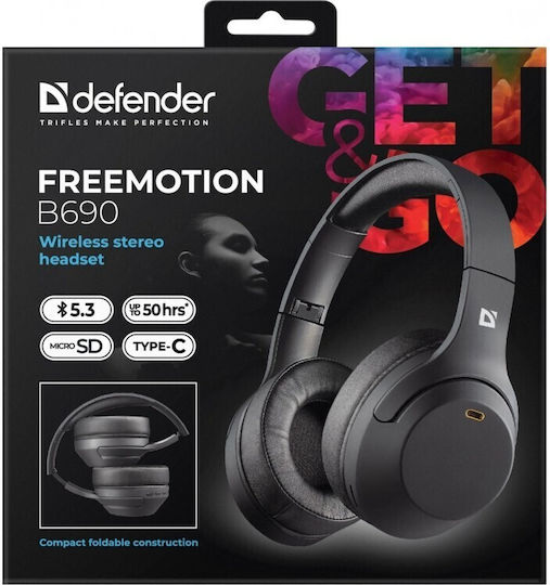 Defender FreeMotion B690 Kabellos / Kabelgebunden Am Ohr Kopfhörer mit 50 Stunden Betriebszeit Schwarz