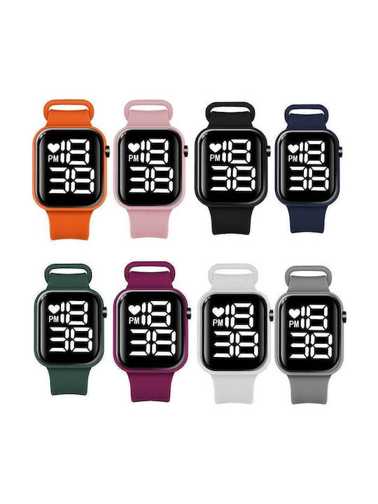 Nubi Kinder-Digitaluhr mit Silikonarmband Rot