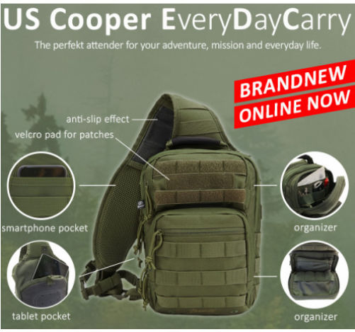 Brandit Us Cooper EDC Sling Military Pouch Chest made of Polyester Woodland Green 8lt