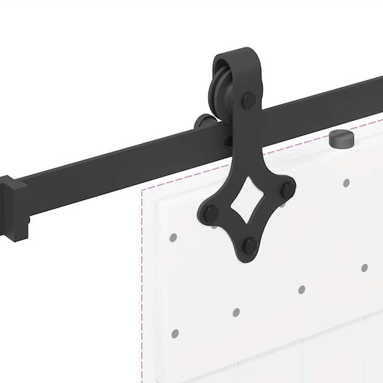 vidaXL Sliding Door Mechanism for Middle Door 213.5cm Black