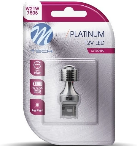 M-Tech Лампи Автомобила W21W / T20 / W3x16d Canbus LED Бял 3.4W 1бр